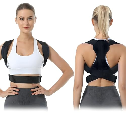 Rbleote Fascia Posturale Spalle E Schiena,Regolabile Fascia Schiena Dritta,Comodo E Traspirante Correttore Posturale,Unisex,Migliora La Postura,Favorisce La Salute,Nero,Taglia L