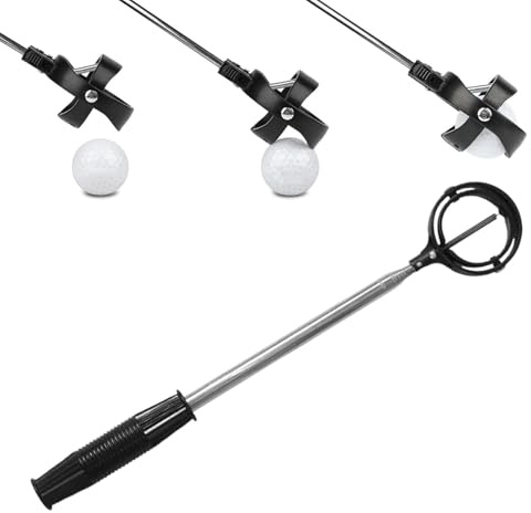 Fiacvrs Golfbolls-retriever teleskop, övre del av golfbollsplockare, indragbara bollar, retriever verktyg, teleskopiska rostfritt stål, axelbollar, pick-up retriever utdragbar (80 cm)