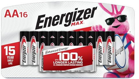 Energizer MAX AA Batteries (16 Pack), Double A Alkaline Batteries