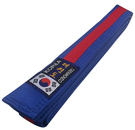 Budodrake Korea Taekwondo Gürtel blau-rot (Mittelstreifen) (330)