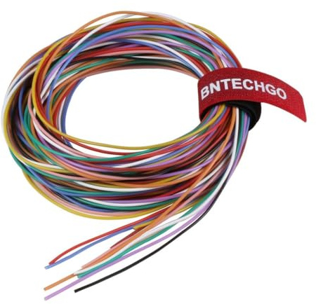 BNTECHGO 28 Gauge Silicone Wire Kit 10 Color Each 10 ft Flexible 28 AWG Stranded Tinned Copper Wire