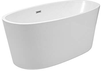 Milano Irwell White 1595mm x 740mm Freestanding Double Ended Oval Bath