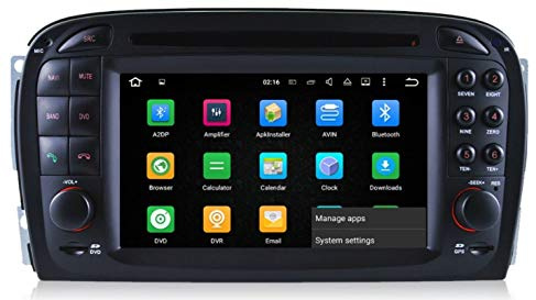 Sunshine Fly Android 8.0 Radio para Coche Reproductor de DVD para Mercedes Benz SL R230 SL500 2001-2007 con Navegación GPS BT USB SD FM AM Sistema estéreo