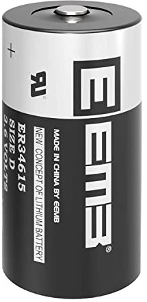 EEMB ER34615 D Cell Baterías 3.6V Lithium Baterías High Capacity Li-SOCL₂ no Recargable Baterías LS-33600 SB-D02 XL-205F para máquinas Herramienta CNC, programadores