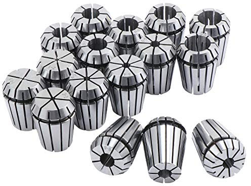 HSEAMALL 16PCS Collet Set,ER25 Collet Chuck, 1-16 MM Holder ER25 Spring Collet Set for CNC Workholding Engraving & Milling Lathe Tool