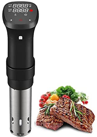 SMSOM Campinateurs d'immersion à cuisinière sous Vide: 1100W Chauffage Rapide | IPX7 Imperméable | Circulateur d'immersion Thermique | Température précise et minuterie | avec écran Tactile numérique
