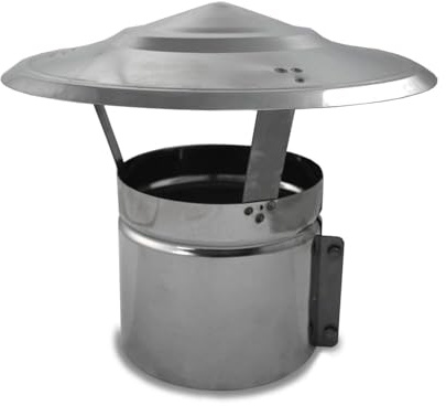 CAEXVEN Sombrerete Fijo para Conductos en Acero Inoxidable - Serie Lisa y Helicoidal - 200 mm