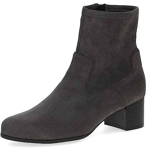 CAPRICE Damen Stiefeletten mit Absatz mit Reißverschluss Vegan, Grau (Dk Grey Str.), 38 EU