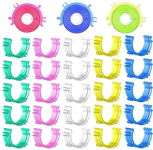 100PCS Sewing Bobbin Small Clips Colorful Thread Clips Holder Tool Plastic Bobbin Holder Clips Sewing Tool Accessory for Embroidery Quilting and Sewing Thread Spool Organizing