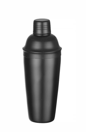 HENDI Cocktail Shaker, BarUp, 750ml, agitatore Cobbler in 3 parti, uso universale, strumento multifunzione per preparare cocktail, ø85x(H)240mm, acciaio inox con rivestimento in polvere nera