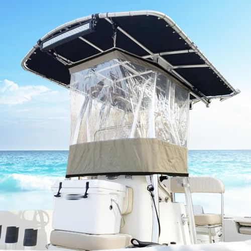 Boîtier T-Top de la Console de Bateau, Couverture de Pluie Transparente, Rideau de pulvérisation de Pare-Brise Marin pour Les Consoles de Plus de 27½  (Over to 27 Width)