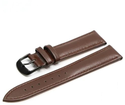 Brunt läderarmband med roséguldlås Armband 18mm 20mm klockband 22mm klocka Armband för alla klocka,mörkbrun bk,18mm