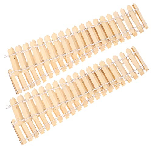 POPETPOP Mini Clôture à Piquets de 5 Cm de Large Et 2 M de Longueur Totale pour Décoration d'arbre de Noël de Jardin Paysager Miniature