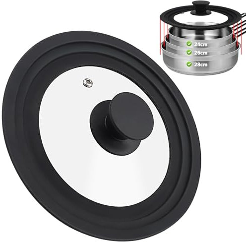 Hisdricus Coperchio Universale en Silicone per Padelle, Coperchi pentole Adatto a Diametri : 24 cm, 26 cm, 28 cm