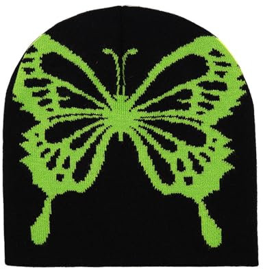 kokdid Unisex-Schädelmütze für Outdoor-Aktivitäten, Hut mit Hut, Pullover, Unisex, Mütze, Weben, Totenkopfmützen, 2000er-Jahre, Grün