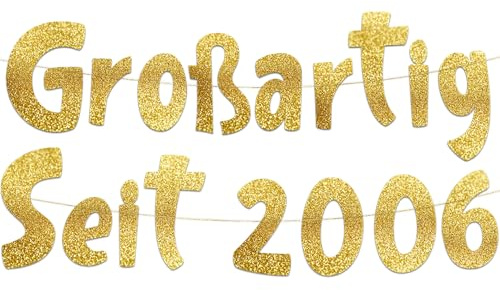 Glitzer-banner mit Aufschrift Großartig Seit 2006, Party-Dekorationen und Zubehör für 19. Geburtstag