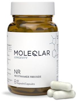 MoleQlar Nicotinamida Riboside Capsules – apoyo energético celular, suplemento dietético que proporciona 300 mg de cloruro de nicotinamida ribóside (NR) por unidad, caja de 60