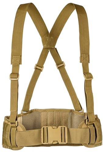 Hperu Cinturón De Batalla Con Tirantes En Forma De X Correas Libres Cinturón Molle Acolchado De Combate Airsoft De Alta Resistencia Para Hombres - Guerra