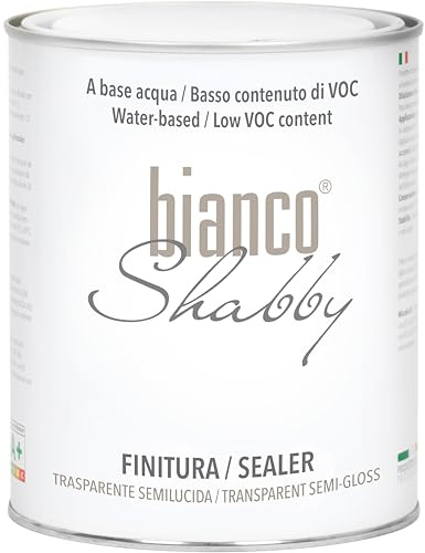 bianco Shabby Finitura Protettiva Trasparente Semi Lucida per Chalk Paint 1L – Antigraffio e Idrorepellente per Mobili, Legno, Arredo e Pareti