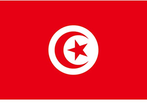 Peosaard Bannière tunisienne, Drapeau Tunisien Jardin décoratif Drapeau Tunisien bannières nationales en Polyester pour événements Sportifs 150x90cm, bannière Nationale