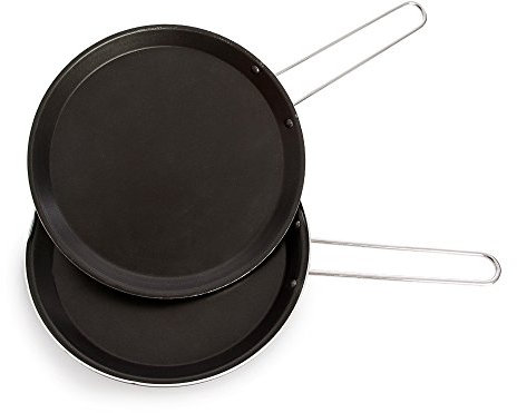 Frabosk 049.00 - Frittatiera Doppio Grill, in Alluminio con Rivestimento Antiaderente, bordo salvagoccia, Argento/Nero, Ø 24 cm interno, externo 25 cm