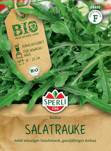 Sperli BIO Salatraukesamen 84495 - Salatsamen für eine kübelgeeignete Salatrauken mit einem mild-würzigen Geschmack und Inhalt für 3 bis 5 lfd. Meter - Saatgut