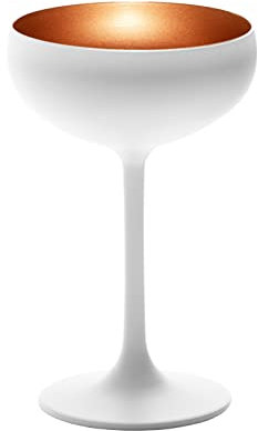 Stölzle Lausitz Elements Sektschalen Weiß/Bronze 6er-Set 230 ml – Stilvolle Gläser ideal für Sekt & Champagner – Hochwertige Sektgläser aus bleifreiem Kristallglas – Spülmaschinengeeignet & stoßfest