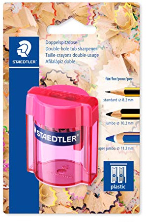 Staedtler 513 – Blister 1 sacapuntas plástico 2 Usatges con depósito transparente