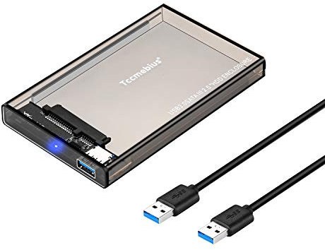 Tccmebius Externes Festplattengehäuse Adapter USB 3.0 zu SATA HDD Gehäuse für 2,5 Zoll SATA HDD SSD Bis zu 6TB, Werkzeuglose Installation, Unterstützt UASP Automatic Sleep-Funktion (TCC-S9-UK)