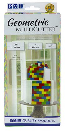 PME GMC174 Geometric Multicutters for Cake Design-Brick-Small, Medium & Large Size, Set of 3, ABS Plastic