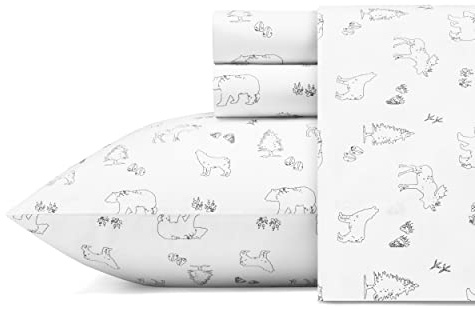 Eddie Bauer Animal Tracks Bedding Sheet Set, King, Grey