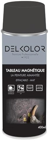 DELKOLOR - Delkolor Peinture Tableau Magnétique Noir en Aérosol - 400ml - Couleur NOIR