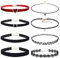 EQLEF Choker-Halsketten für Frauen 8-teilig, klassisches Choker-Set für Mädchen, rot, schwarz, Samt-Choker, Spitzen-Choker, Tattoo-Choker-Halskette für Alltag und Party(Schwarz und Rot)