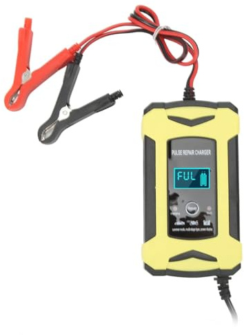 Cargador Batería 12V Mantenedor Reparación Pulso con Ventilador Refrigeración para Batería VRLA 4AH-100AH No para Litio Detección Voltaje