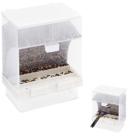 JVHLOV Mangeoire à Oiseaux Transparent, Oiseau Récipient Alimentaire Automatique, pour La Plupart des Oiseaux, Accessoires pour Cage de Mangeoire Automatique pour Perroquets, Nourriture