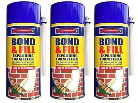3 x 500ML Expanding Foam Filler Expansion Insulation BONDING Filling Spray CANS