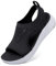 VTASQ Sandales Orthopédiques Mode Femme - Été Bout Ouvert, Plage, Leger Confortable, Respirante Tricot, Sport, Marche - Noir Blanc EU 38