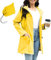 PONCEAU Damen Wasserdicht Regenjacke Windbreaker Regenjacke Lang damen Leichte Jacke übergangsjacke Lang zum Wandern Reisen Treking Fahrrad