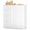 Xbro Meuble Salle de Bain Armoire de Baño, avec 4 Tiroirs et 2 Portes,Meuble pour Salle de Bain Salon Cuisine,avec Étagère Réglable,81 x 30 x 83 cm,Blanc
