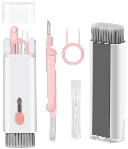 Kit Limpieza Teclado, 7 en 1 Kit Limpieza PC Multifuncional, Kit Portátil de Limpieza Electrónica, Cepillo de Limpiador Teclado con Extractor de Teclas, Kit Limpieza para Laptop,Teléfonos,Auriculares