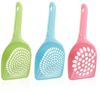 UDNFHL 3 Piezas De Pala De Lámina De Gato De Plástico, Suministros De Limpieza De Mascotas, Accesorios para Mascotas, Pala Duradera De Arena para Gatos.