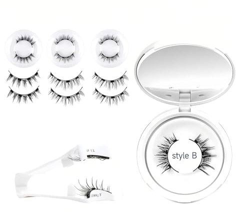 DmDoyy 3 Pares De Pestañas Postizas Magnéticas, Aspecto De Pestañas Magneticas Naturales, Pestañas Magnéticas Con Aplicador, No Requiere Pegamento, Fácil De Colocar