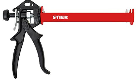 STIER Kartuschenpistole SAP-II, mechanisch, 18:1 Übersetzungsverhältnis, Perfekt für Silikon- und Mörtelkartuschen, Präzises Arbeiten leicht gemacht, Länge 355 mm