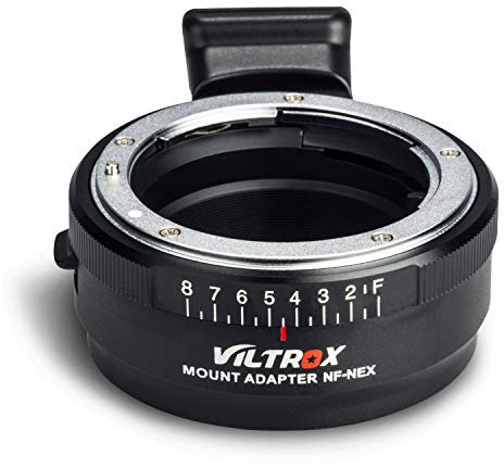 VILTROX NF-NEX Adaptateur de Monture d'objectif pour Objectif Nikon G/F/AI/S/D vers Sony NEX E Monture Appareil Photo Sony A7 A7R A7RII A7RIII A6500 A6300 NEX-7 avec Cadran d'ouverture