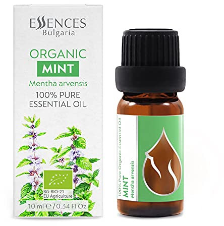 Essences Bulgaria BIO Japanische Minze Ätherisches Öl 10ml | Mentha arvensis | 100% Naturrein | Unverdünnt | BIO-zertifiziert | Spitzenqualität aus Familienbetrieb | Ohne Gentechnik | Vegan