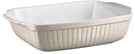 Mäser 931501 Serie Kitchen Time, Auflaufform rechteckig, ideal auch für Lasagne, als Backform und Tiramisu-Form, kratz- und schnittfeste eckige Ofenform, 33 x 24 x 8 cm, Keramik, Grau