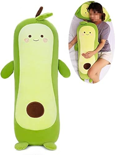 Tikwisdom Aguacate, pera de cocodrilo, aguacate verde, simulación de aguacate de peluche, almohada para dormir, muñeca, almohada, cojín de juguete (cláusula larga de 90 cm)