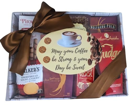 Coffee Gift Basket with Mug, Gourmet Coffe Chocolate & Cookies Gift Set for All Occassions – Birthday, Thank You, Anniversary, Corporate Gifts, Coffee Gift Box