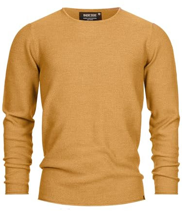 Indicode Herren Loakim Klassischer Strickpullover mit Rundhalsausschnitt | Pullover Herrenpullover Pulli meliert für Männer Inca, XXL