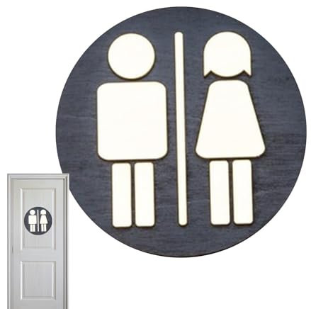 Signalisation des toilettes, panneaux pour demi-baignoire - Décoration murale ronde pour toilettes, panneaux de salle de bain | Panneaux de salle de bain en bois, panneaux décoratifs de salle de ba